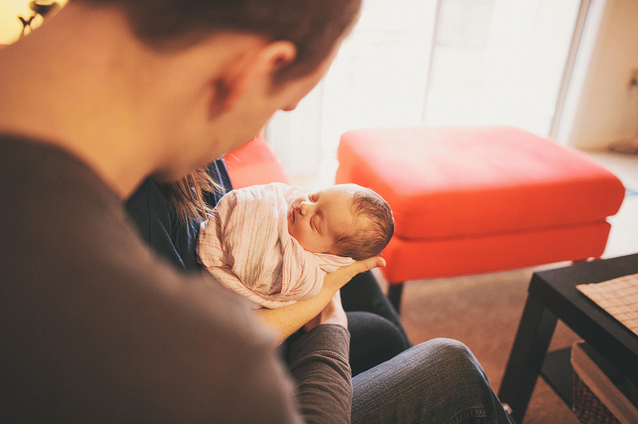 Ann Arbor Michigan Photojournalistic Newborn Photography Session Baby