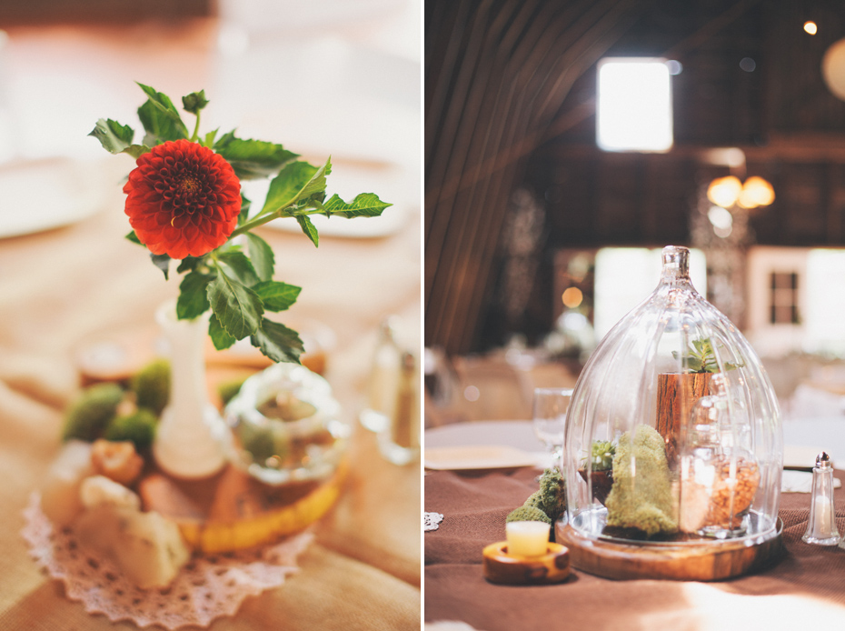 Rustic DIY details and centerpieces photographed by Ann Arbor Michigan wedding photographer Heather Jowett at the Blue Dress Barn in Benton Harbor.