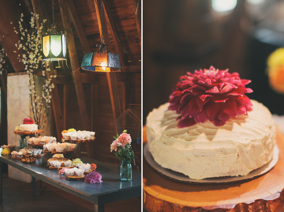 DIY cupcakes and wood cake stands photographed by Ann Arbor Michigan wedding photographer Heather Jowett at the Blue Dress Barn in Benton Harbor.
