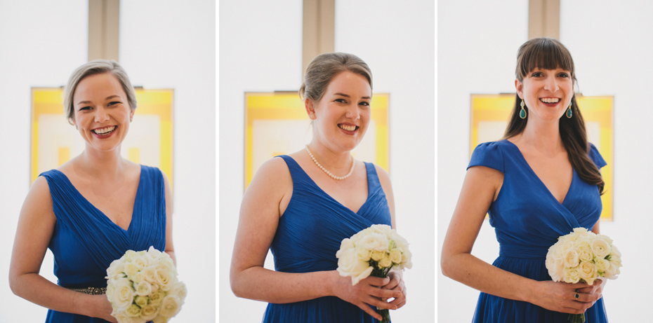 Photos of Bridesmaids at UMMA in Ann Arbor, shot by wedding photographer Heather Jowett