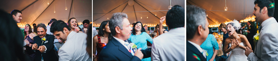 The mother and father of the bride boogie at a backyard wedding reception in Kalamazoo Michigan, by Ann Arbor Wedding Photographer Heather Jowett.