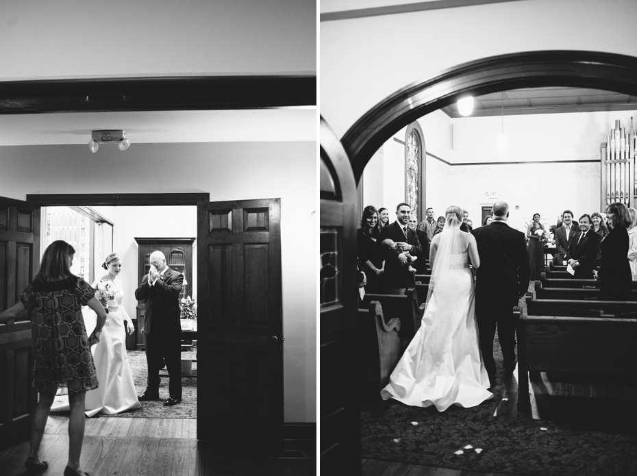 A bride shares one last moment with her father just before her wedding, photographed by Ann Arbor Wedding Photographer Heather Jowett.