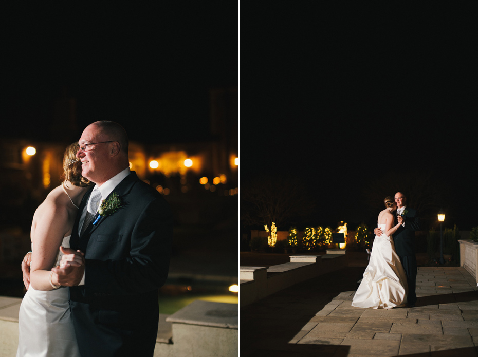 Father and daughter share a dance at a wedding reception at The Fountainview Mansion in Auburn Alabama, photographed by Ann Arbor Wedding Photographer Heather Jowett.