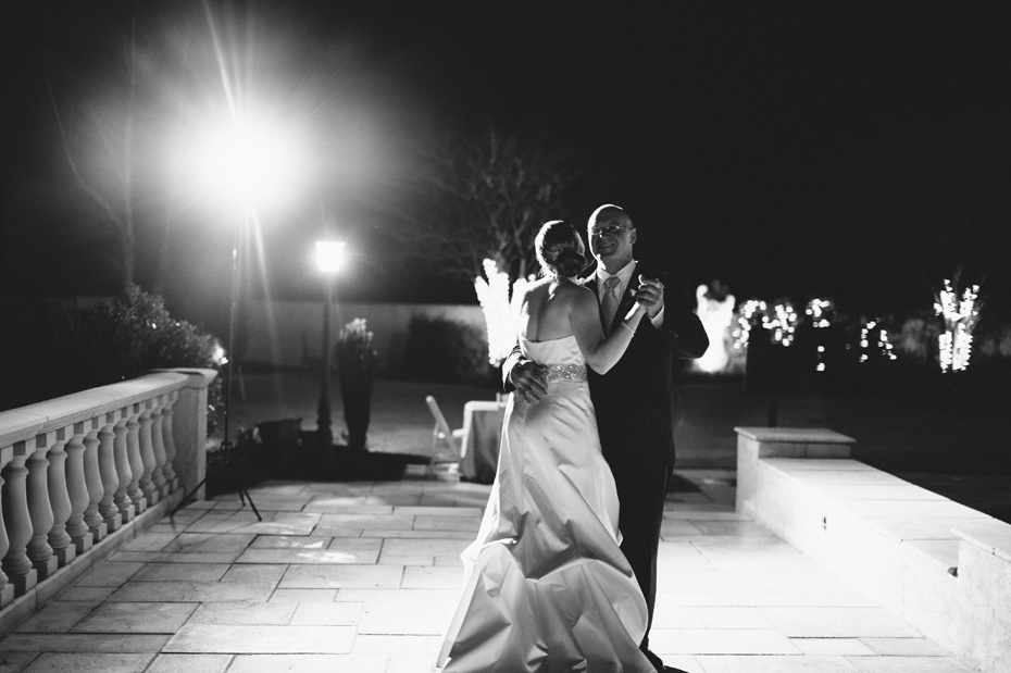 Father and daughter share a dance at a wedding reception at The Fountainview Mansion in Auburn Alabama, photographed by Ann Arbor Wedding Photographer Heather Jowett.