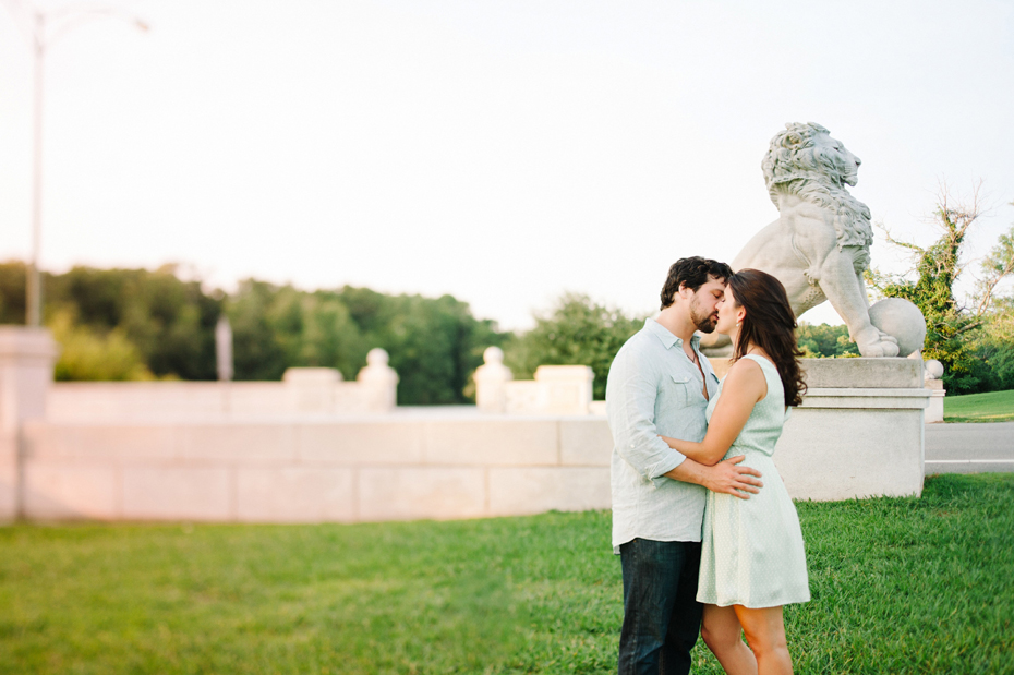 Portrait of a couple at Lion's Bridge during a Newport News Virginia engagement session by Ann Arbor Wedding Photographer Heather Jowett.