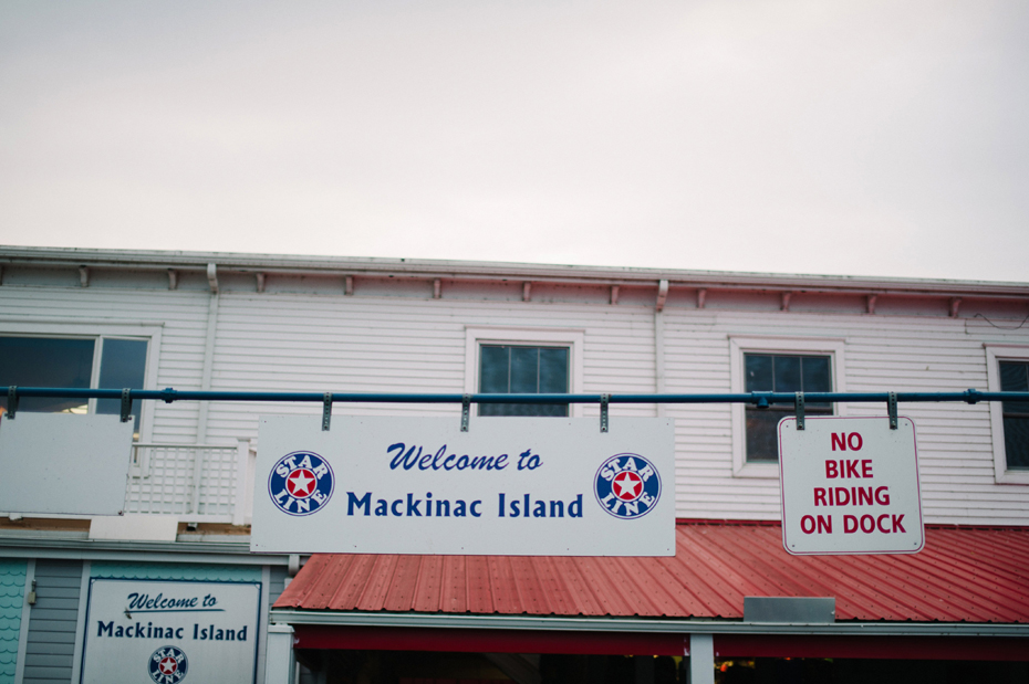 The entrance to Mackinac Island from the Ferry Dock by Ann Arbor Wedding Photographer Heather Jowett.