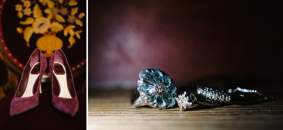 Heirloom jewelry and Christian Dior awaiting to be worn by the bride a rehearsal dinner at an elopement on Lake Leelanau, photographed by Ann Arbor Michigan Wedding Photographer Heather Jowett.