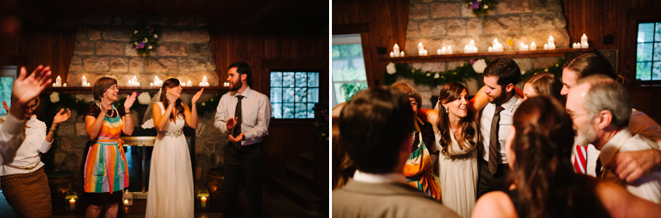 Bride and groom dance with their close family after their elopement by Ann Arbor Michigan Wedding Photographer Heather Jowett.