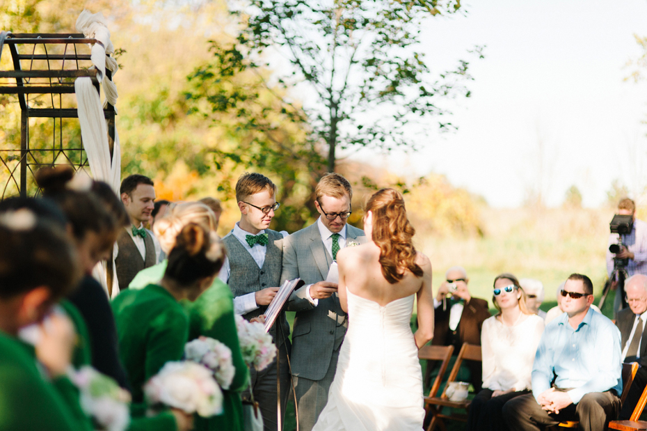 An emotional wedding ceremony at Misty Farms in Ann Arbor MI.