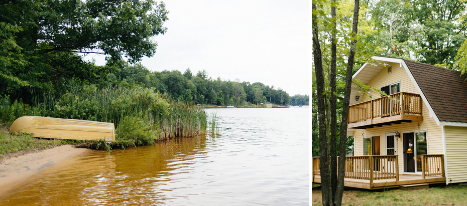 Rustic lakefront cabin wedding in Northern Michigan.