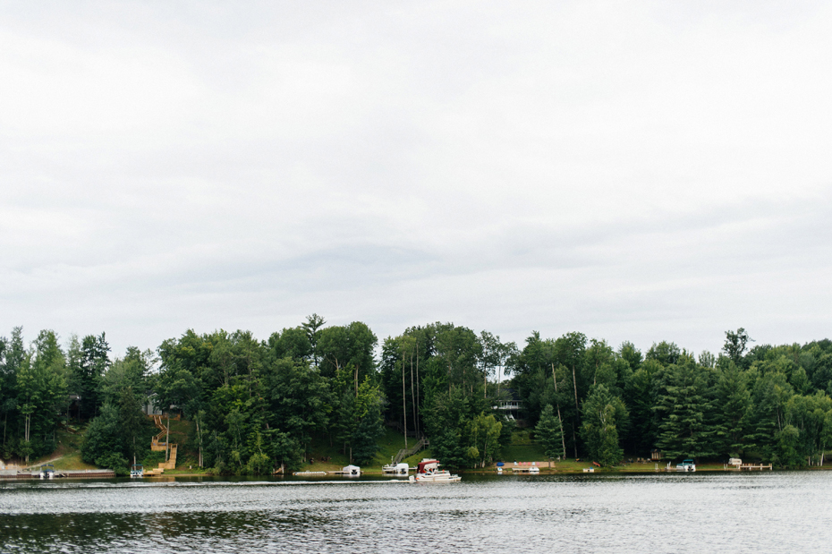 Rustic lakefront cabin wedding in Northern Michigan.