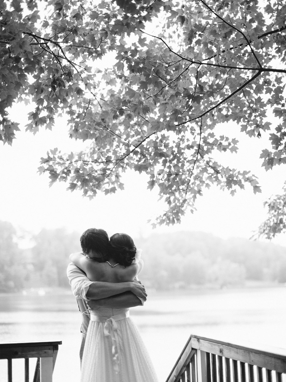 Emotional lakeside first look wedding photography in Northern Michigan.