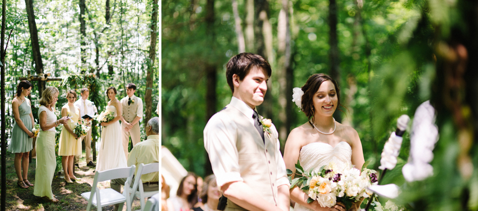 Rustic wooded wedding ceremony in Northern Michigan.