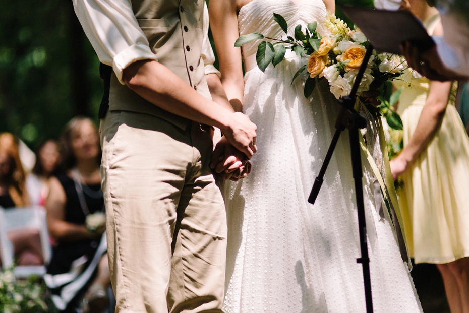 Rustic wooded wedding ceremony in Northern Michigan.