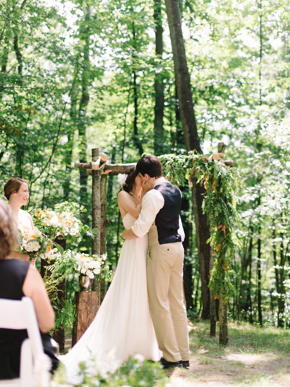 Rustic wooded wedding ceremony in Northern Michigan.