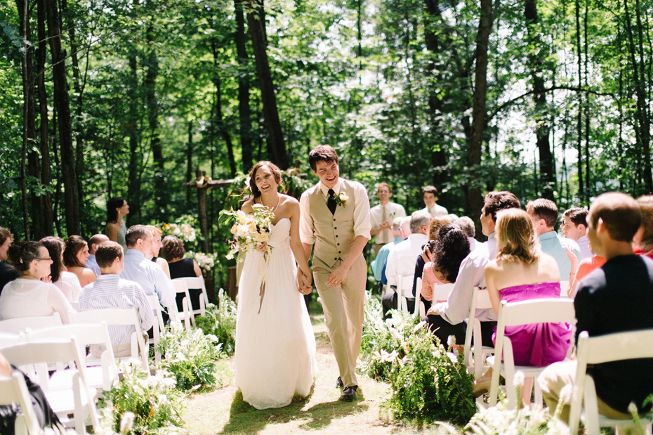 Rustic wooded wedding ceremony in Northern Michigan.