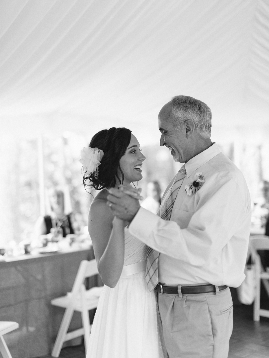 Father daughter dance at a cabin wedding in Northern Michigan.