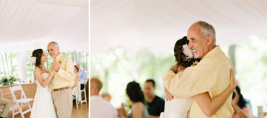 Father daughter dance at a cabin wedding in Northern Michigan.