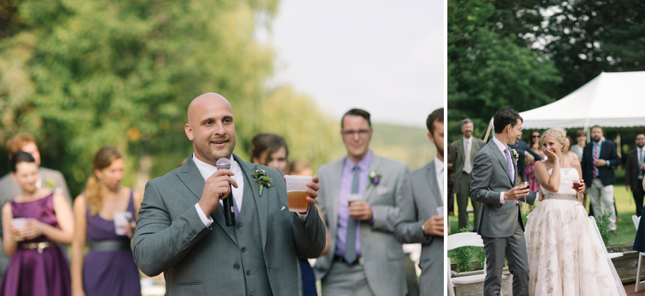 Best man toast at Tapawingo in Northern Michigan by Ann Arbor Wedding Photographer Heather Jowett.