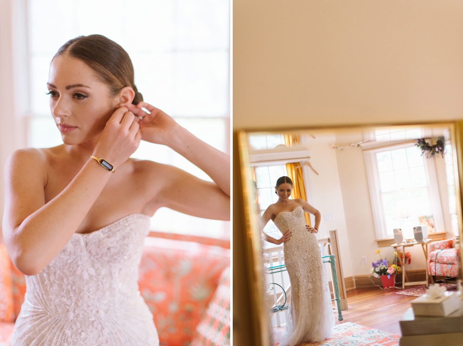 Finishing touches on a Detroit Bride's Wedding day.