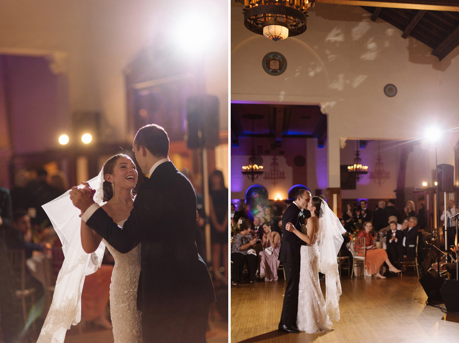 The bride and groom share their first dance at the Detroit Yacht Club wedding by Michigan photographer Heather Jowett.
