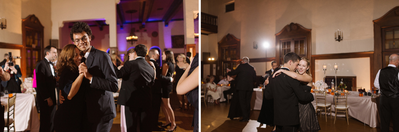 Wedding guests dance the night away at a black tie Detroit Yacht Club wedding by Michigan Photographer Heather Jowett.