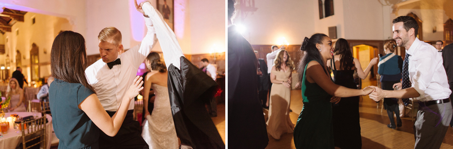 Wedding guests dance the night away at a black tie Detroit Yacht Club wedding by Michigan Photographer Heather Jowett.