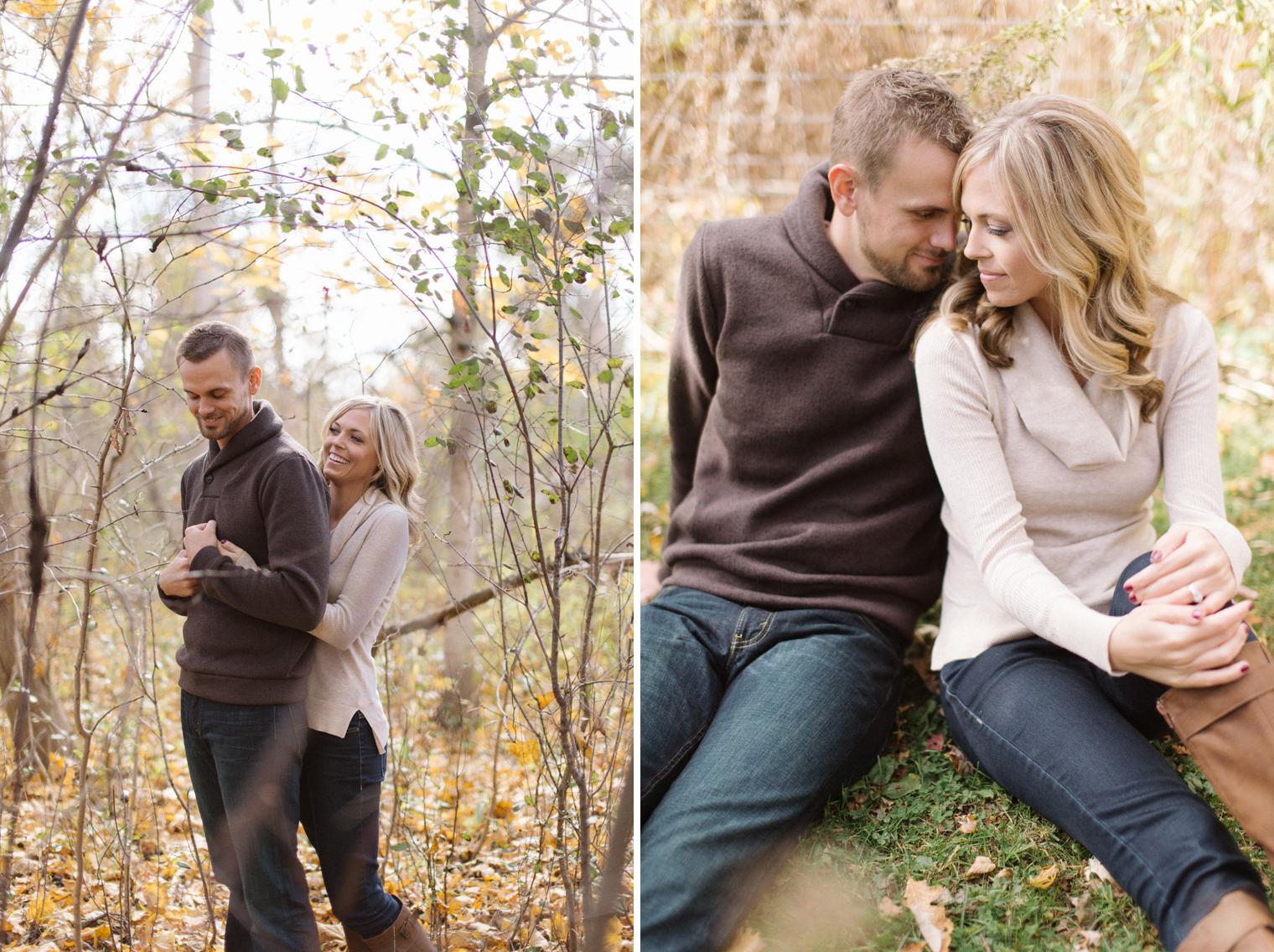 Fall couples photography at the Ann Arbor Botanical Gardens.