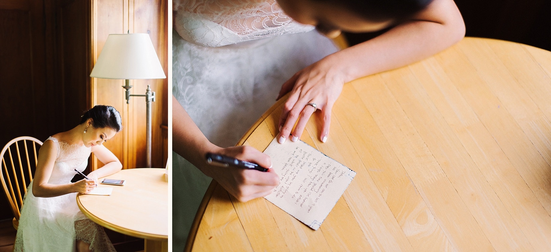 bride writing vows
