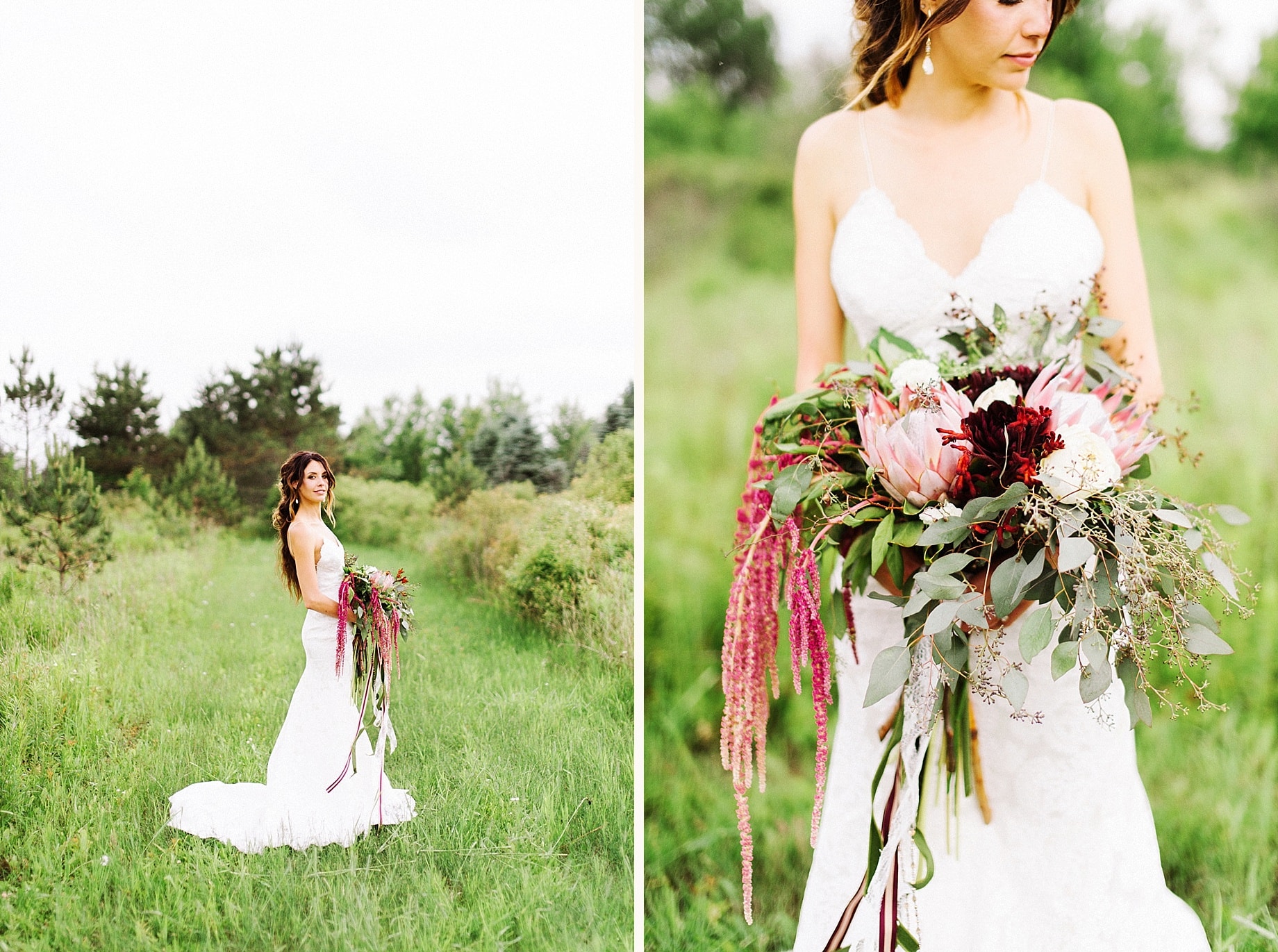 bridal bouquet with protea