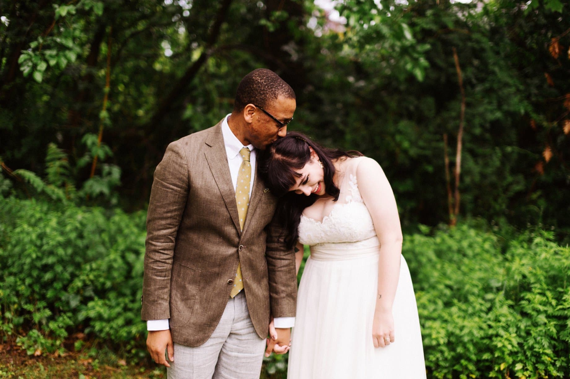 interracial Michigan backyard wedding