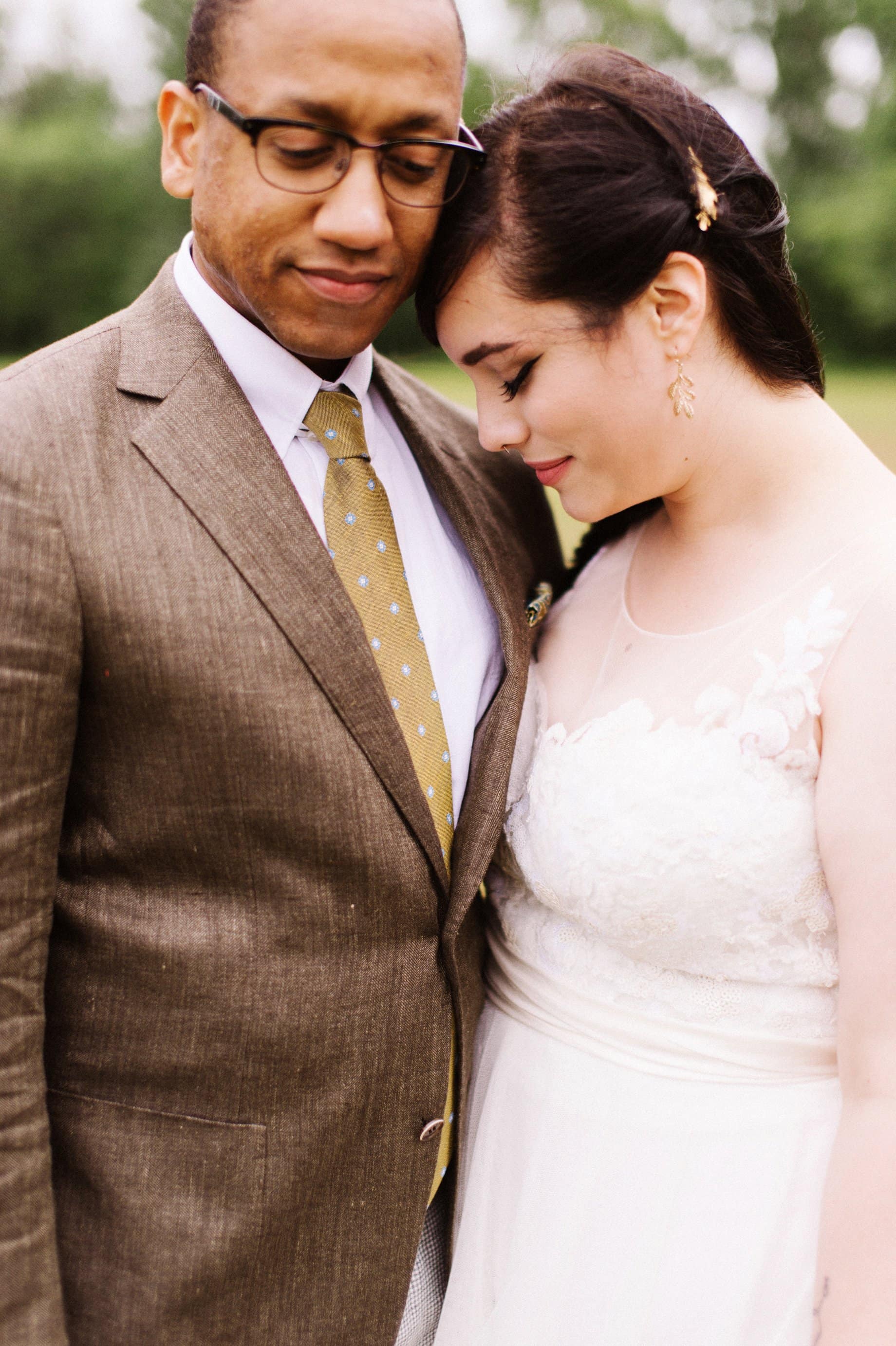 interracial bride and groom portraits