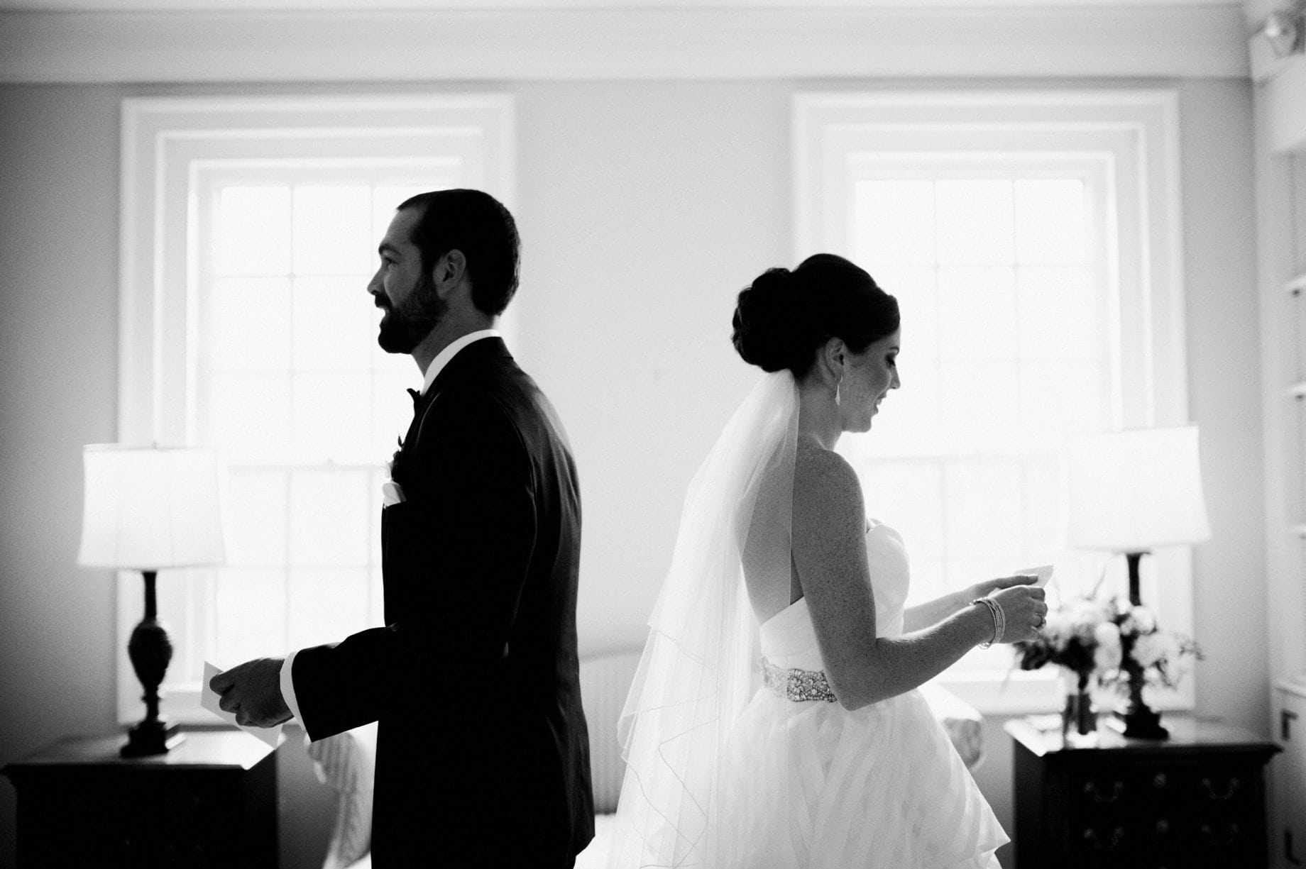 015 bride and groom exchanging letters