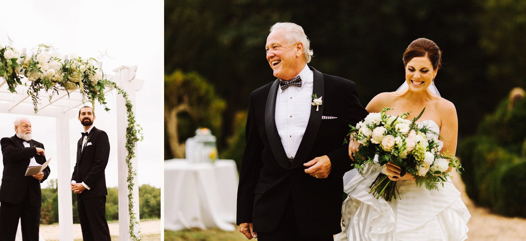 020 bride and father walking down aisle at gunston hall