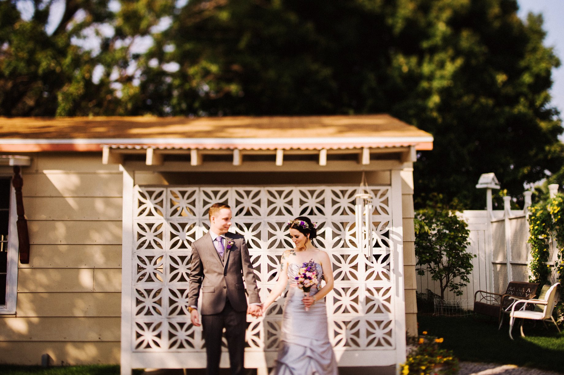 lavendar wedding gown