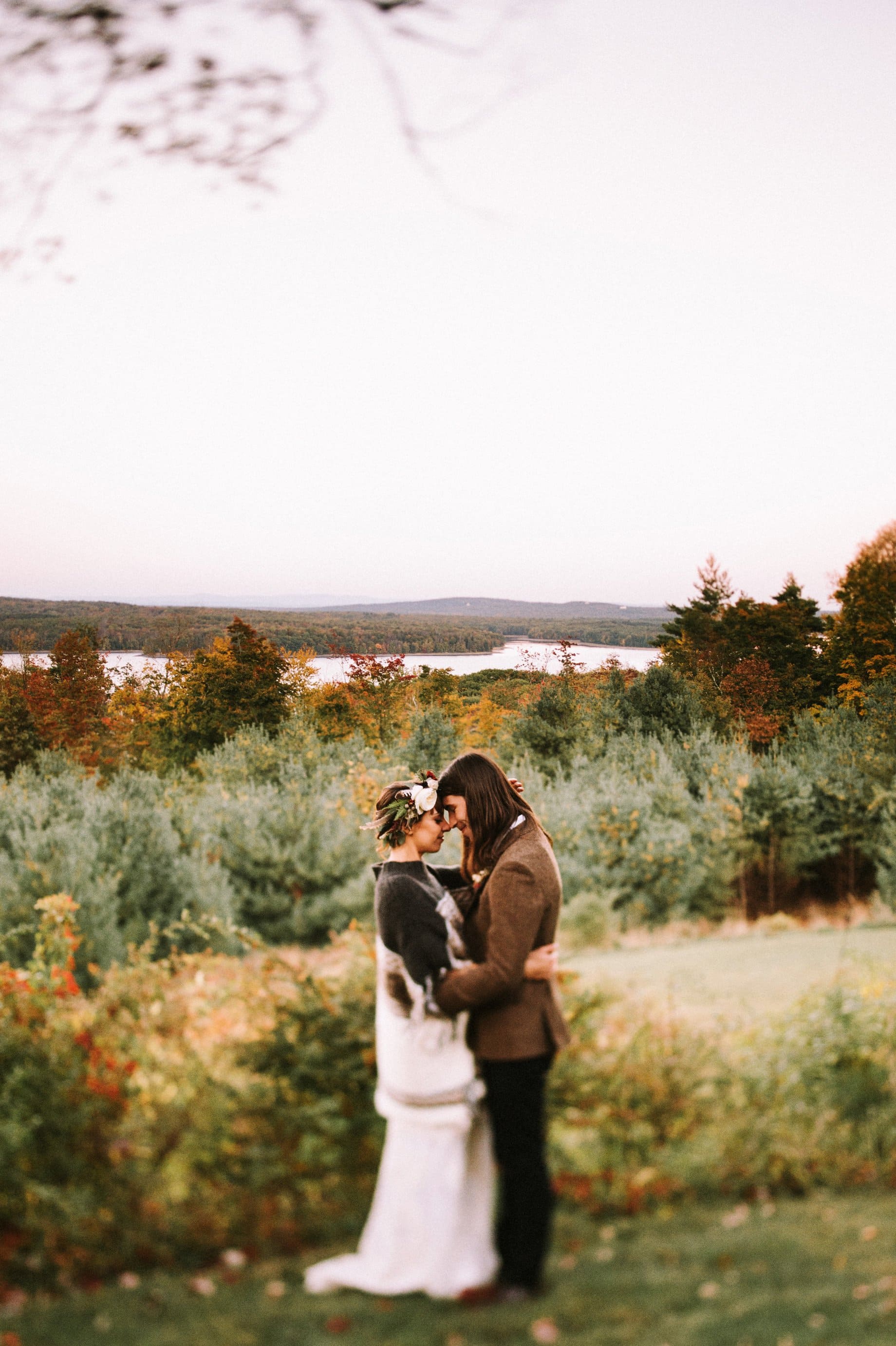 golden hour wedding portraits