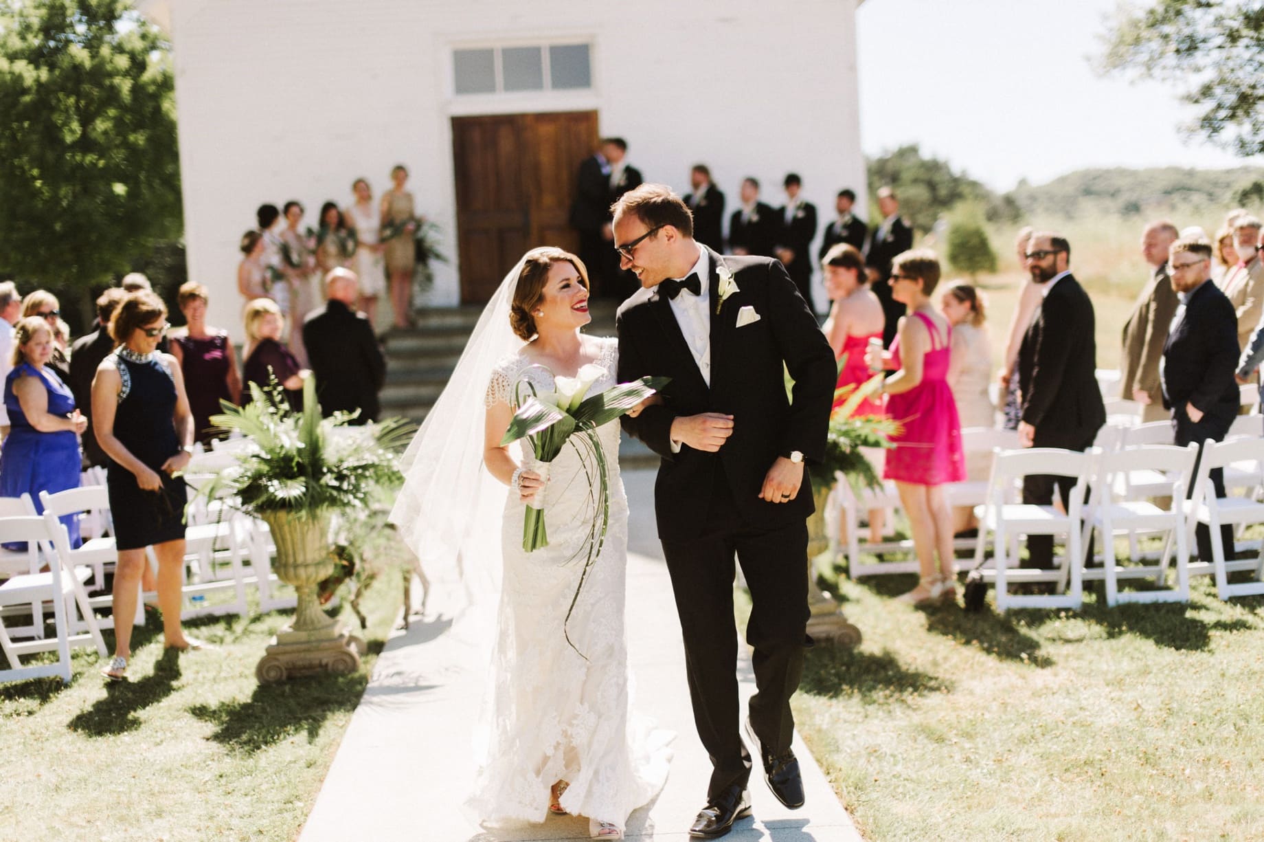 bride and groom wedding ceremony exit