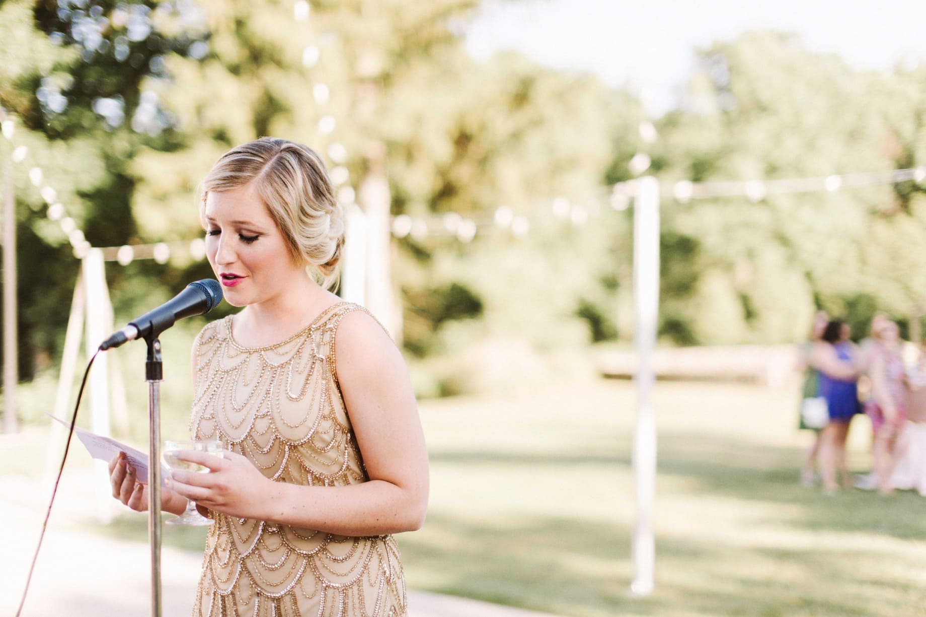 maid of honor toast at felt mansion