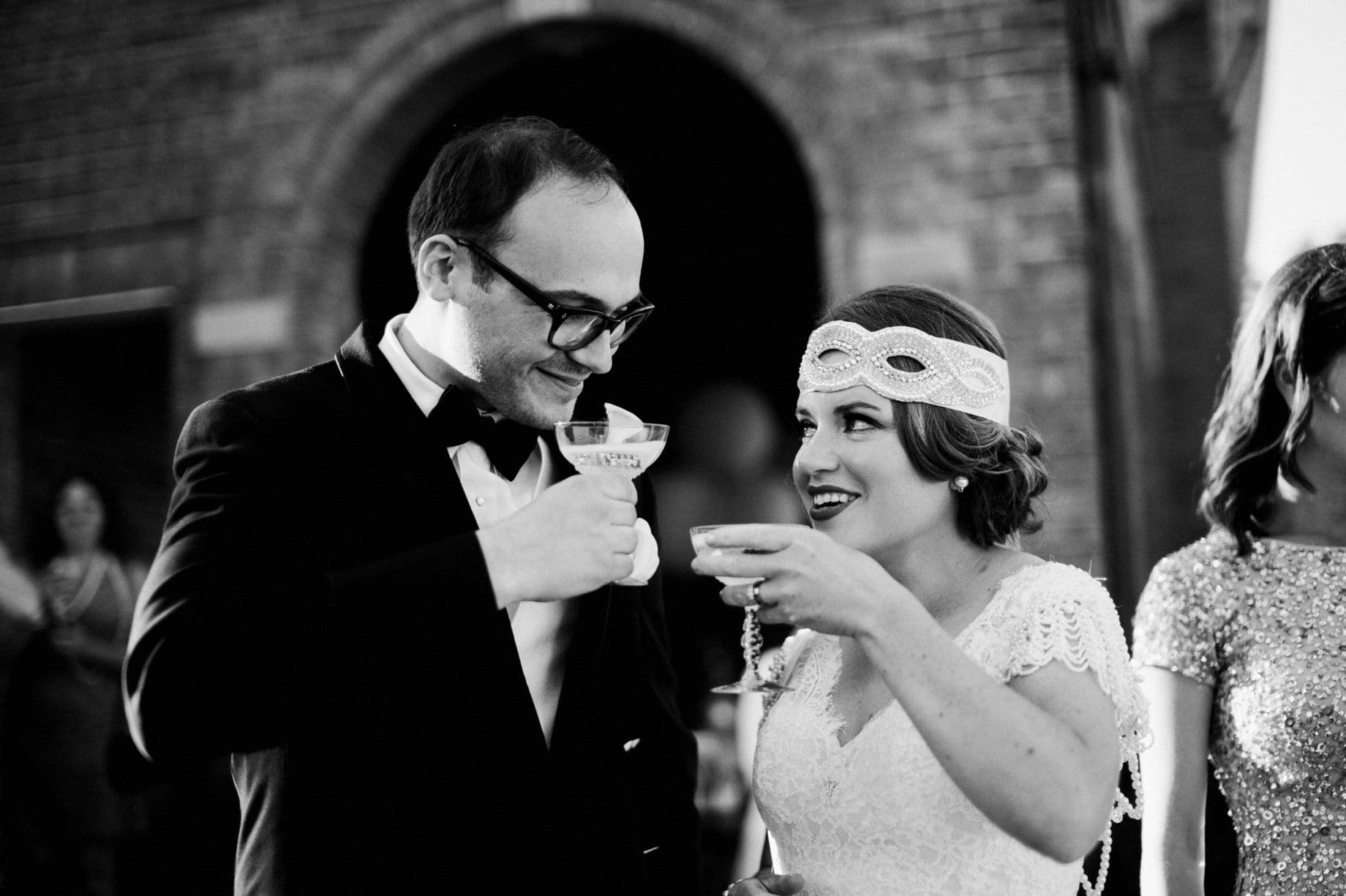 bride and groom toast