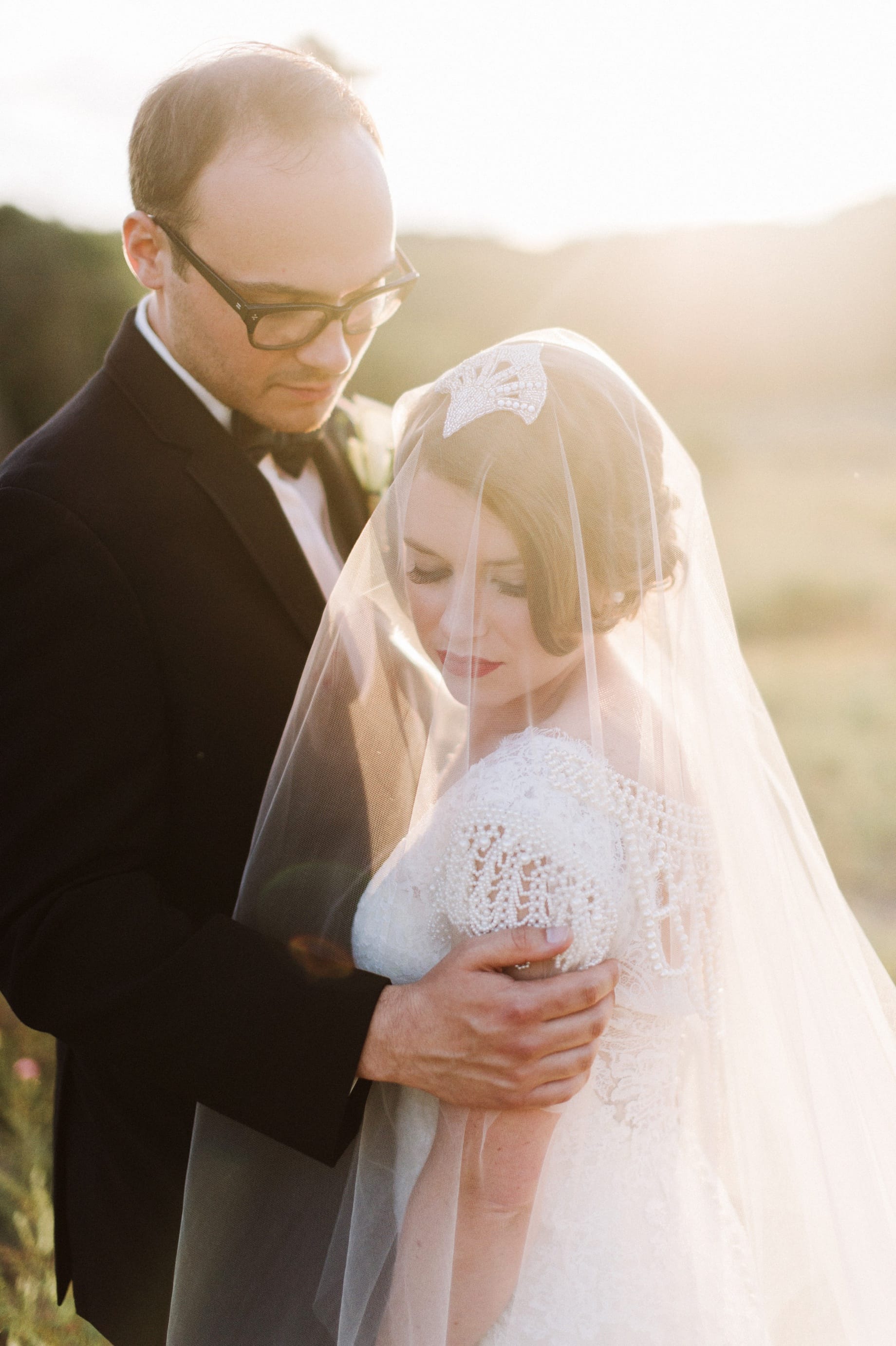 golden hour wedding portraits