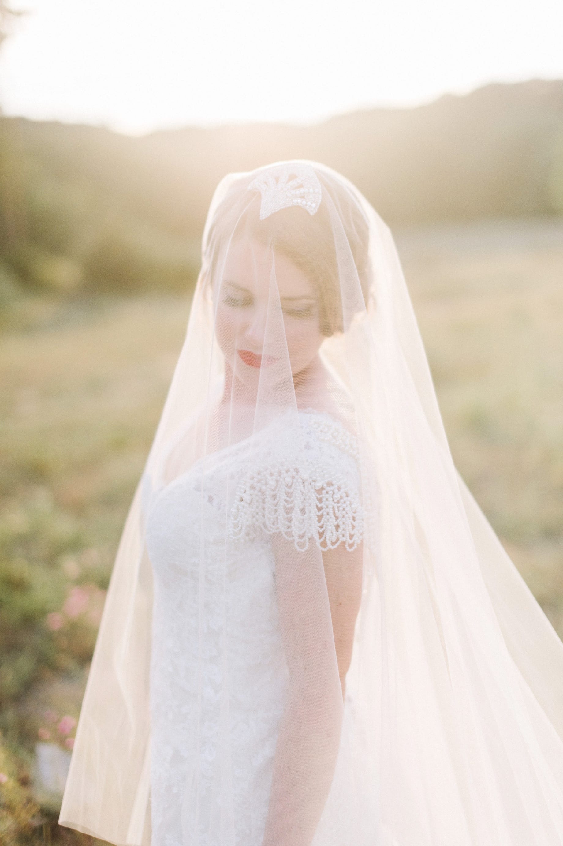 bride with red lips