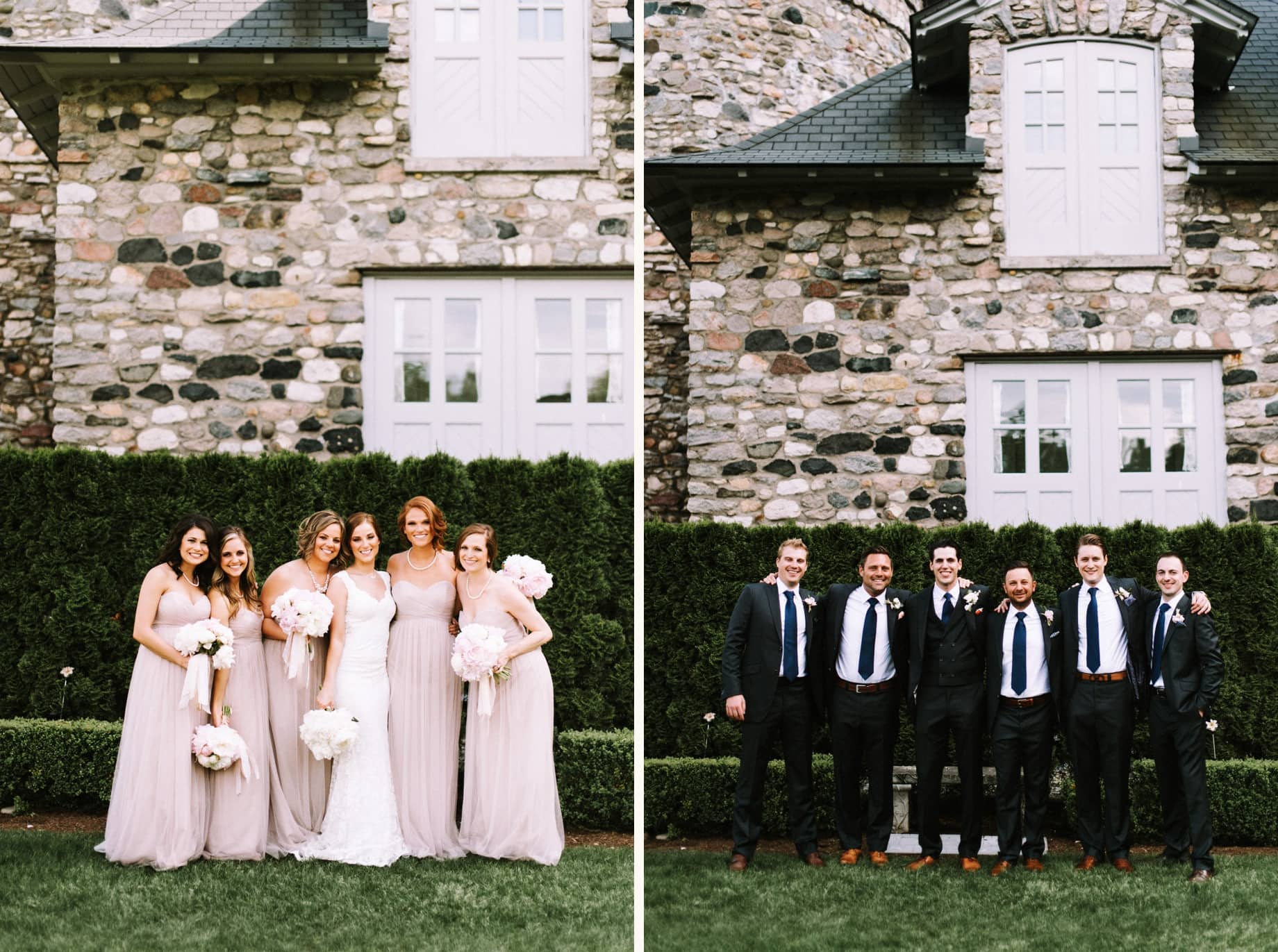 bridesmaids in taupe