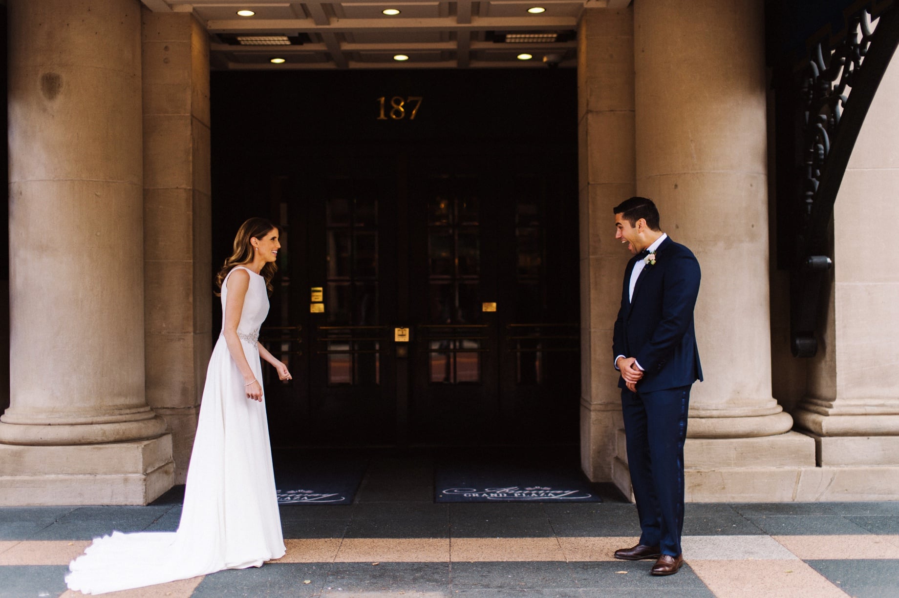 groom sees bride for the first time