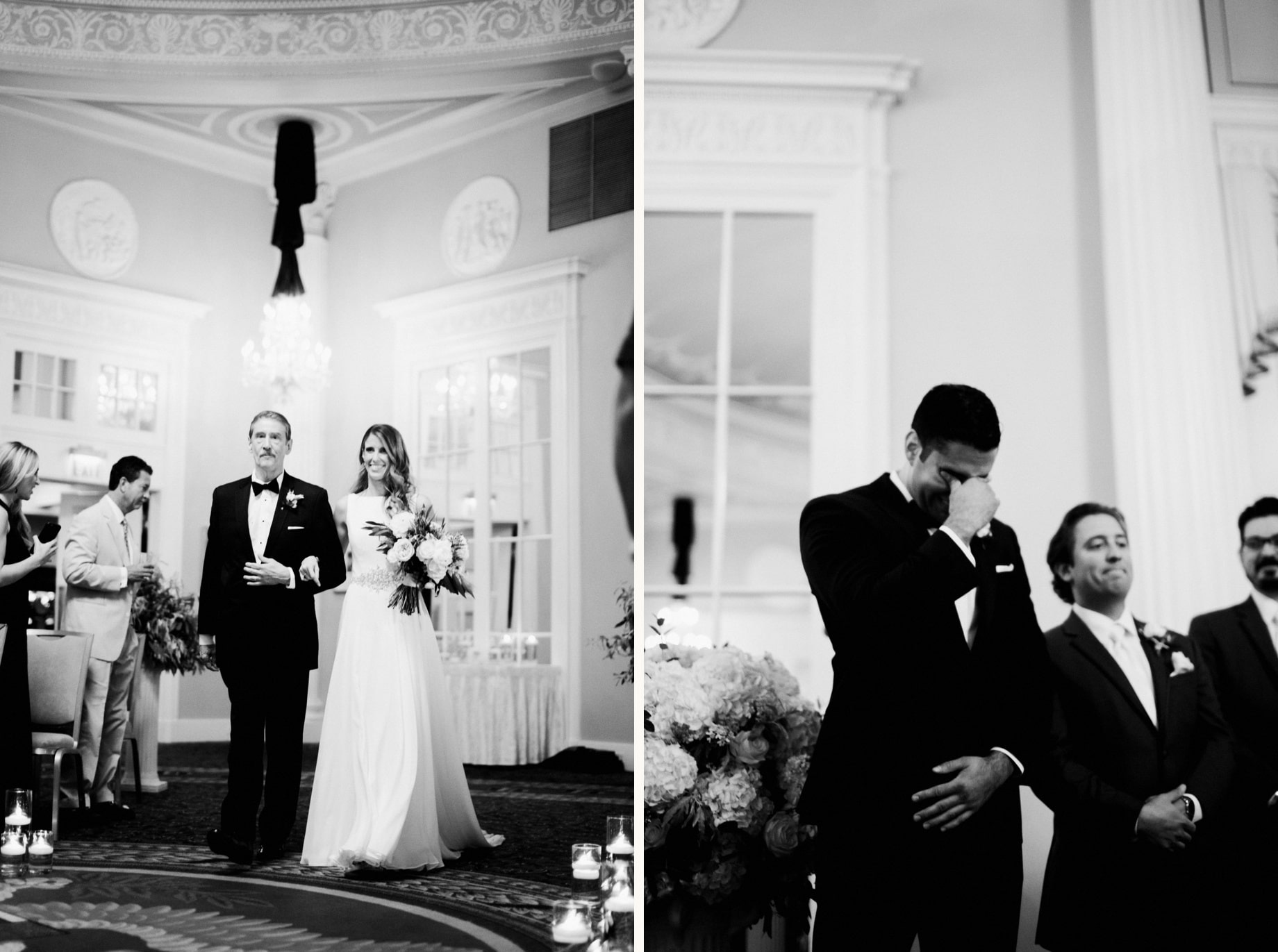 groom cries seeing bride