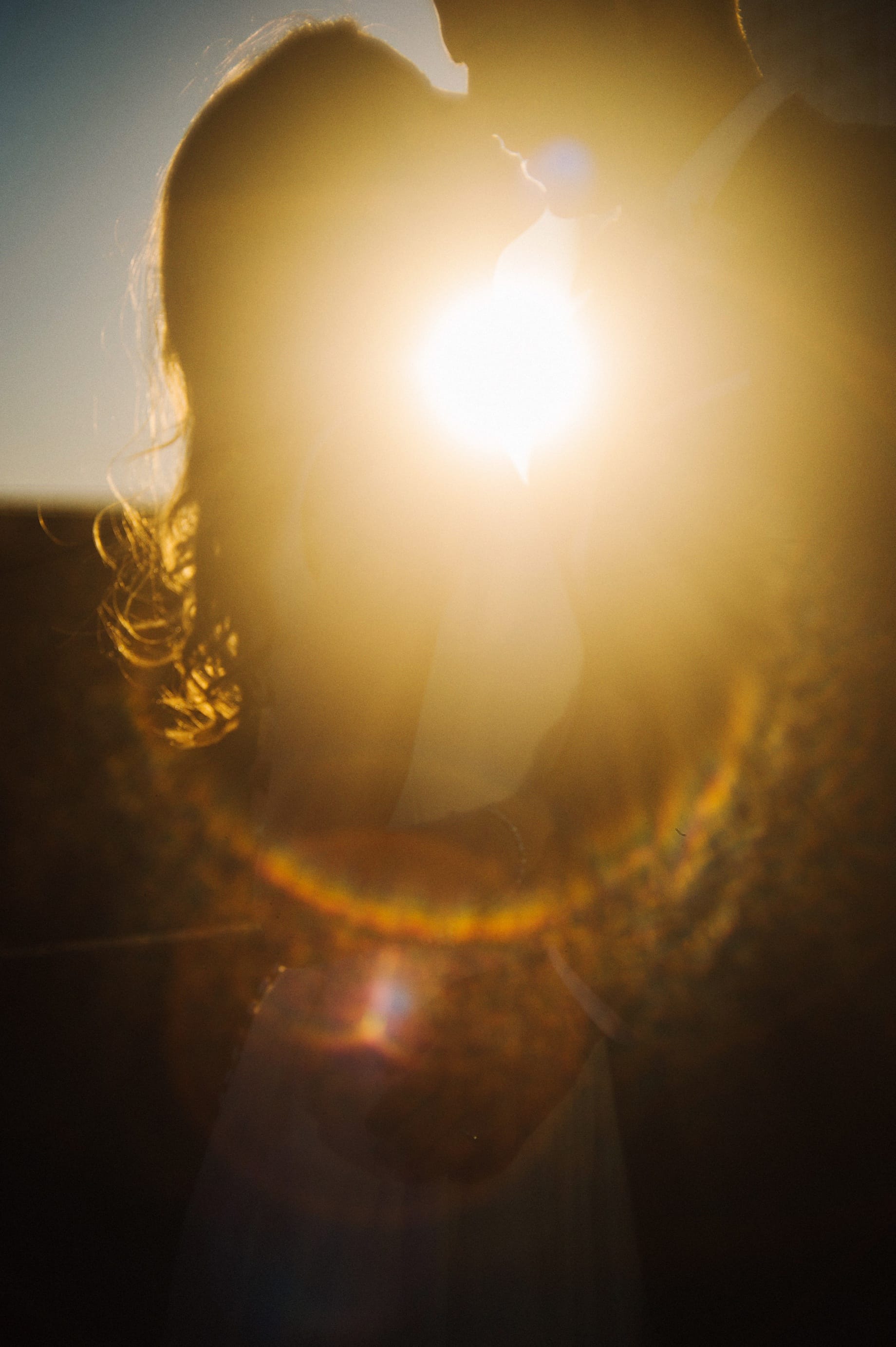 golden hour bride and groom portraits