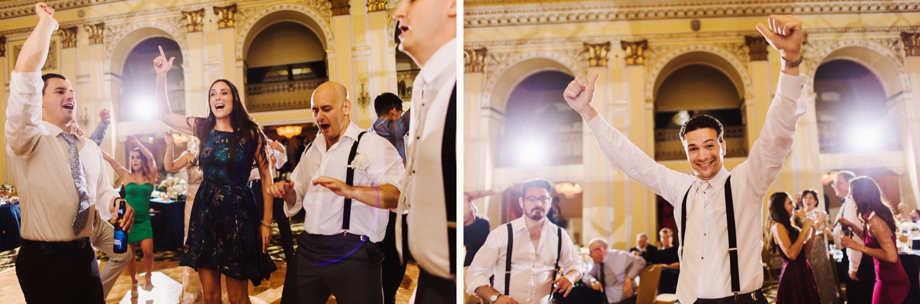 wedding guests dancing