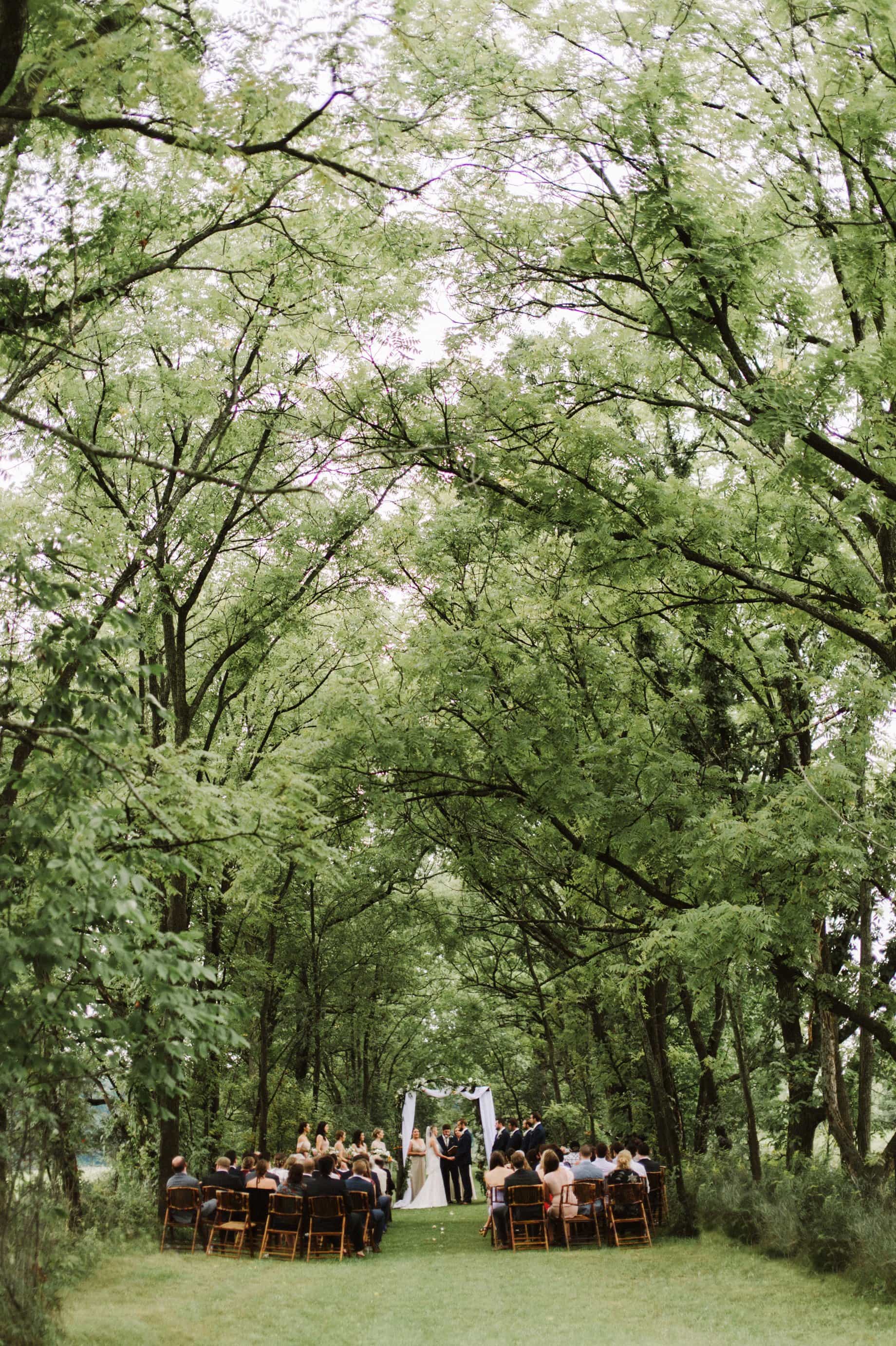 intimate ceremony in the backyard of brides childhood home