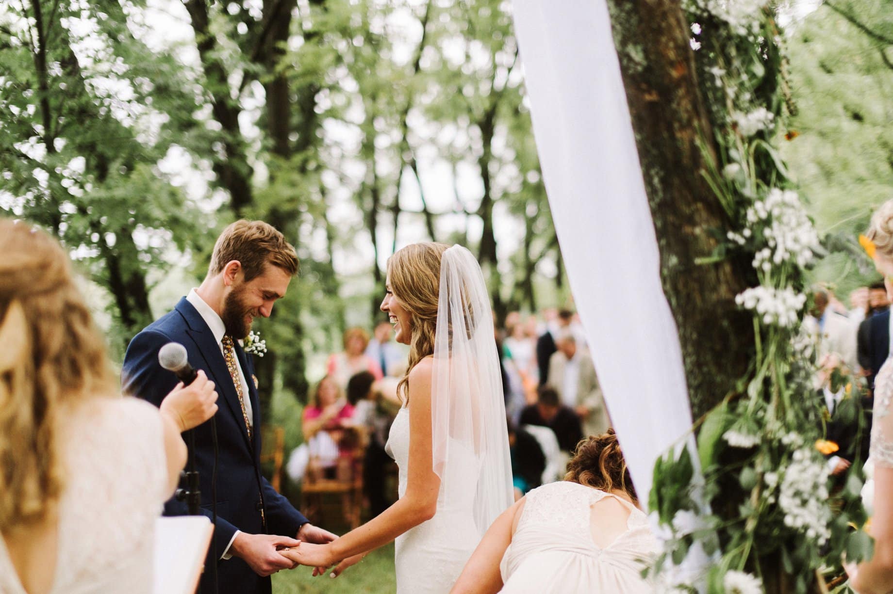 bride and groom exchanging vows