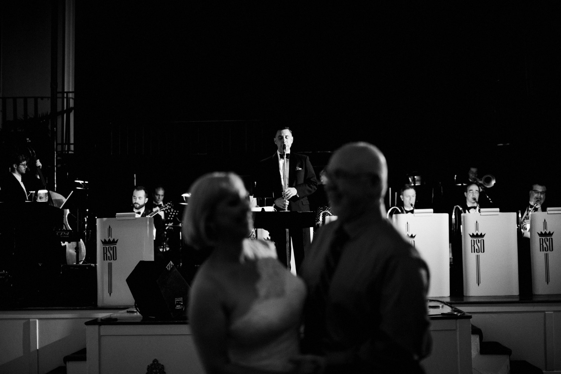 jazz singer performs at a wedding