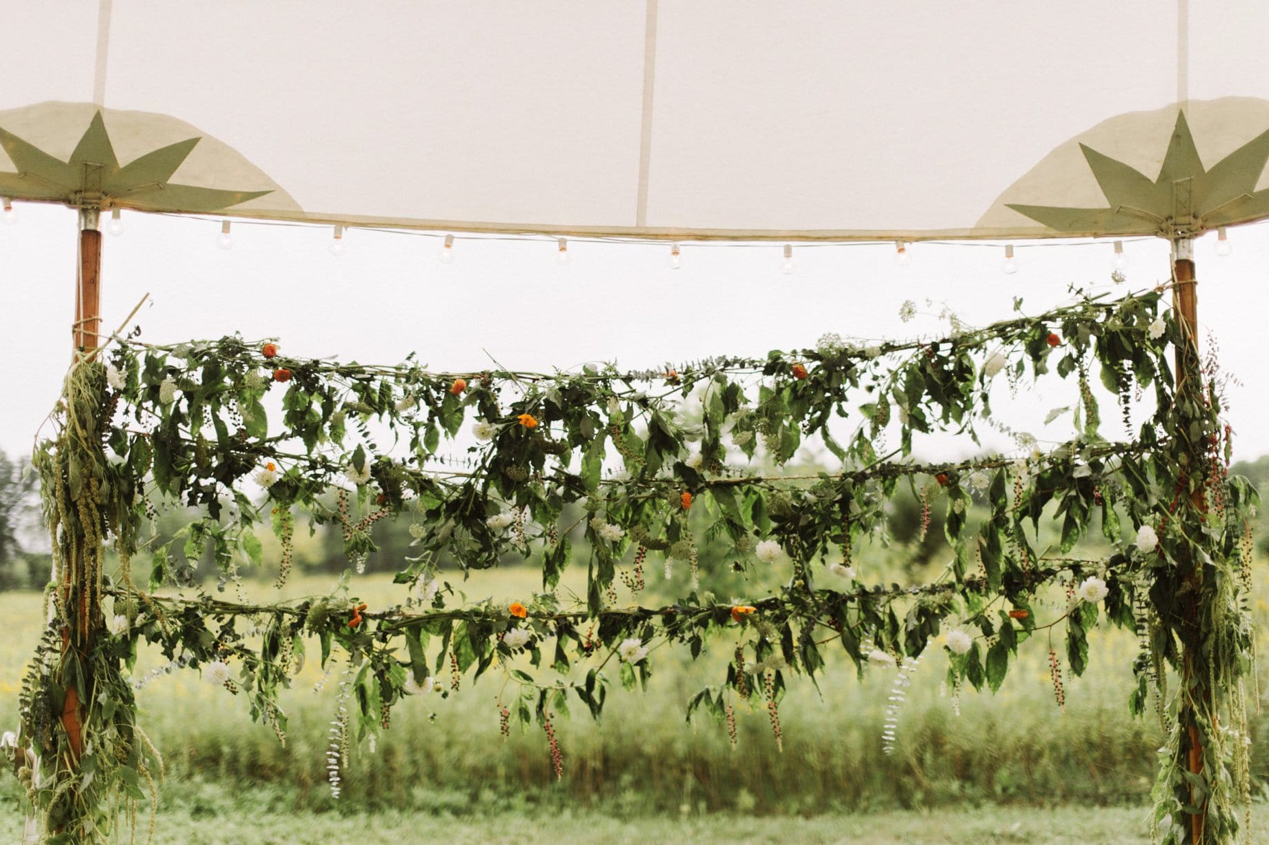 floral head table backdrop